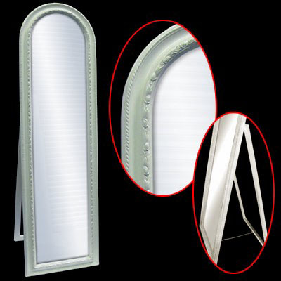 Cream Round Top Dressing Mirror With Stand